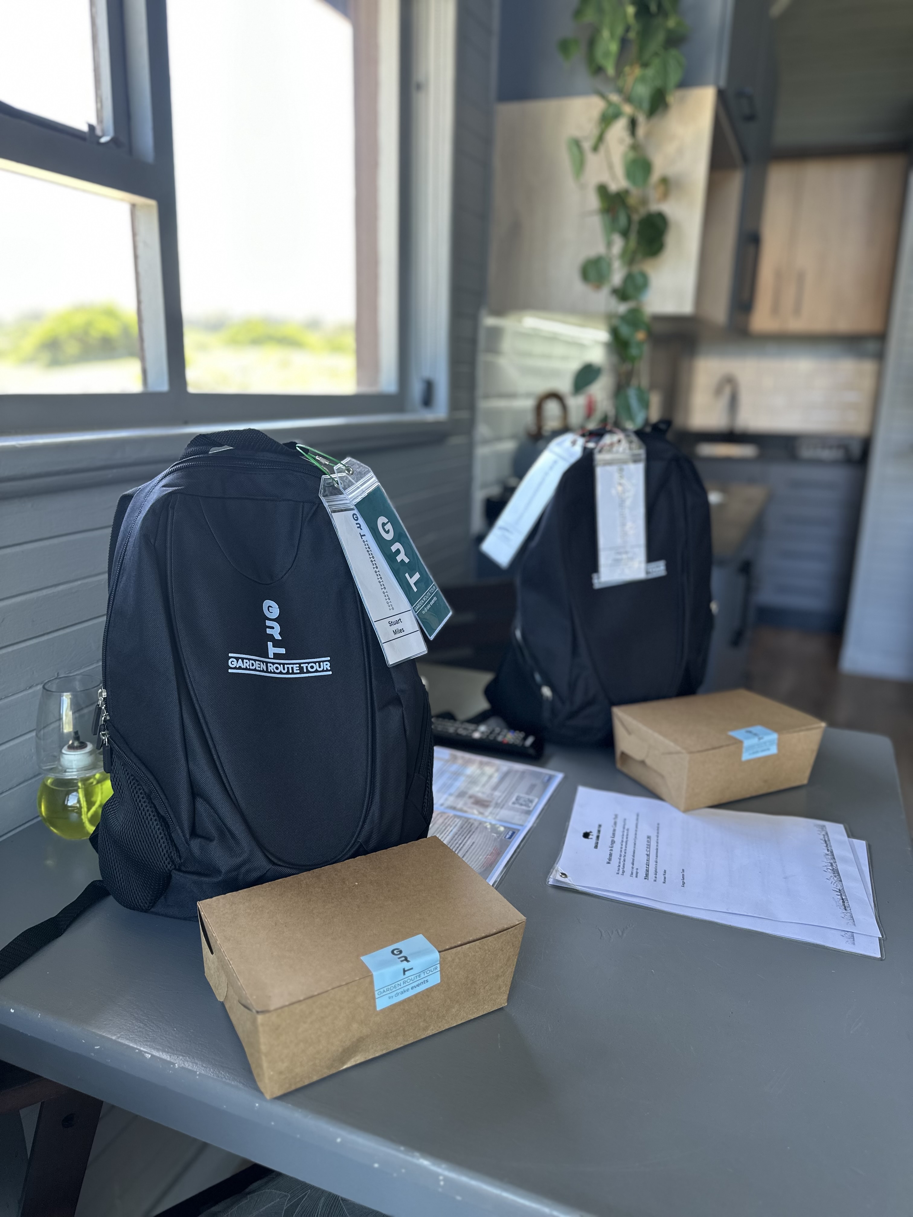 goodie bags in the room