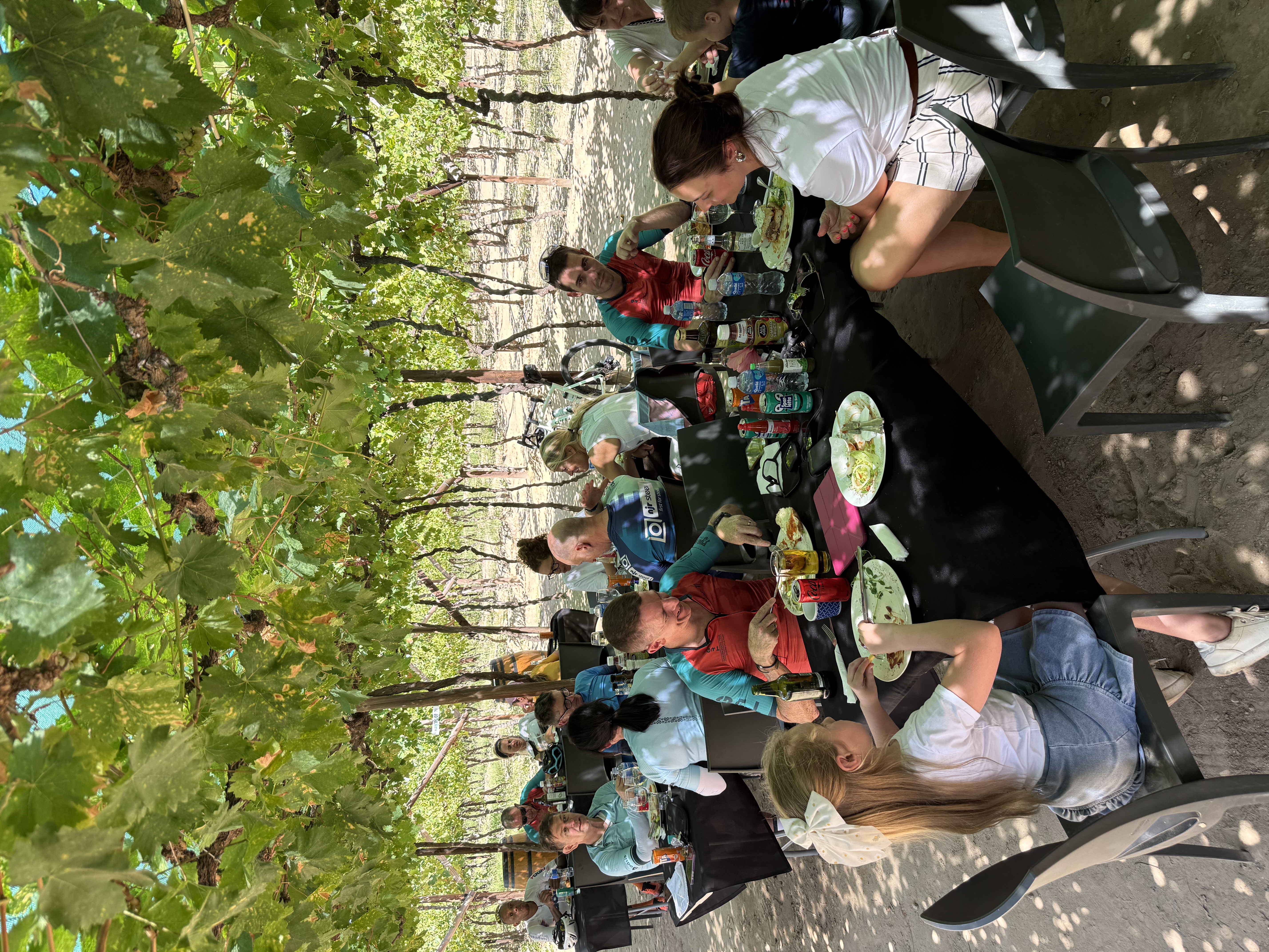 enjoying lunch after cycle stage