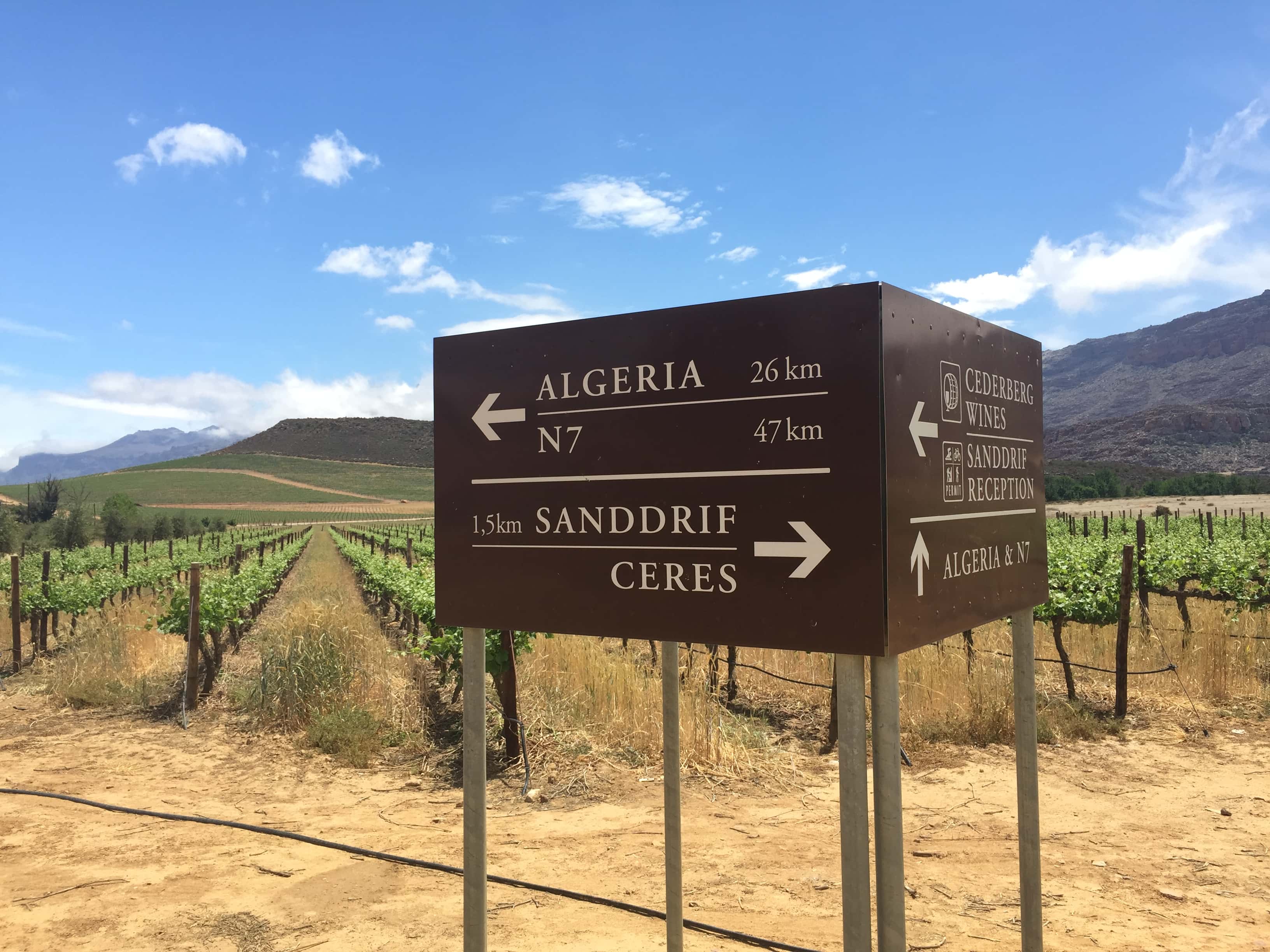 sign board on Cederberg gravel route